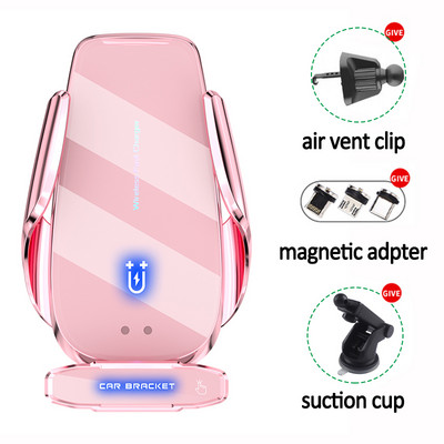 30W bežični punjač za automobil, magnetni držač za auto s automatskim stezanjem za brzo punjenje za iPhone 13 12 Pro Max 11 mobilni telefon