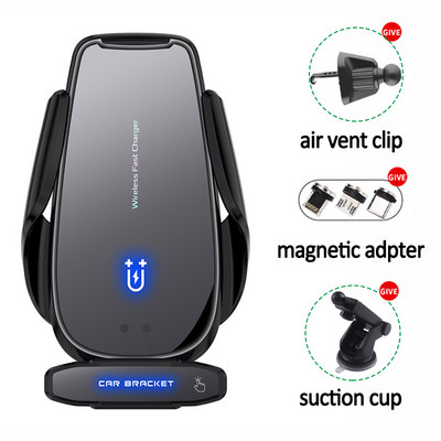 30W bežični punjač za automobil, magnetni držač za auto s automatskim stezanjem za brzo punjenje za iPhone 13 12 Pro Max 11 mobilni telefon
