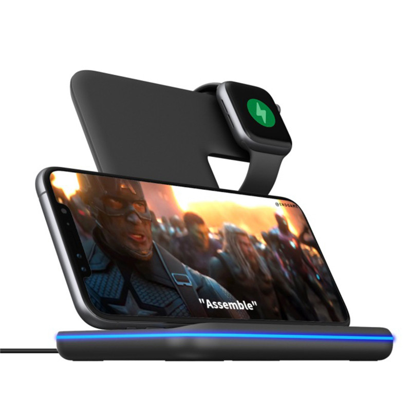 Stație de încărcare fără fir 3 în 1 pentru Apple Watch Airpods Pro 15W Încărcătoare rapide cu inducție pentru iPhone 11 12 13 14 Pro Max iWatch