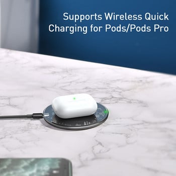 Baseus 15W Qi ασύρματος φορτιστής για iPhone 13 12 Pro Max Xs Induction Fast Wireless Charging Pad για Samsung Xiaomi Mi 10 HuaWei