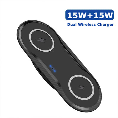 Încărcător fără fir dual 2 în 1 rapid de 20 W pentru Airpods Pro pentru iPhone 8 X XR XS 14 13 12 11 Pro Samsung S22 S21 Încărcare prin inducție