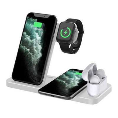 4 u 1 15 W brzi bežični punjač Dock Station za iPhone 14 13 12 11 XS XR X 8 Apple Watch 8 7 6 5 4 3 2 AirPods 3 Pro punjači