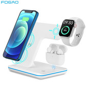 Stalak za bežični punjač za iPhone 13 12 11 XS XR X 8 3 u 1 15W stanica za brzo punjenje Dock za Apple Watch 7 6 SE 5 Airpods Pro