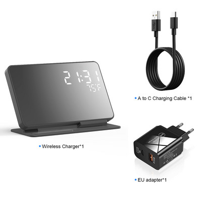 Bežični punjač 3 u 1 Dock za punjenje za iPhone14 13 12 11 Pro Stalak za brzi punjač za Apple Watch 8 7 6 5 4 3 s budilicom