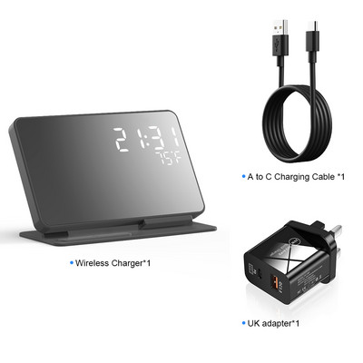 Bežični punjač 3 u 1 Dock za punjenje za iPhone14 13 12 11 Pro Stalak za brzi punjač za Apple Watch 8 7 6 5 4 3 s budilicom