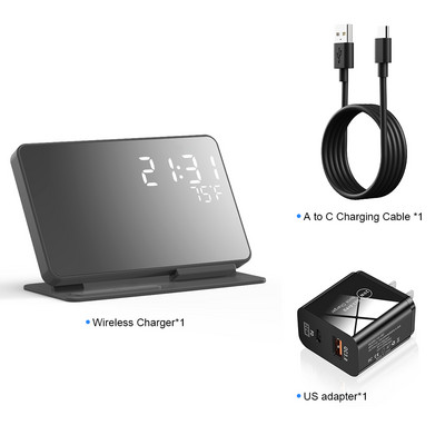 Bežični punjač 3 u 1 Dock za punjenje za iPhone14 13 12 11 Pro Stalak za brzi punjač za Apple Watch 8 7 6 5 4 3 s budilicom