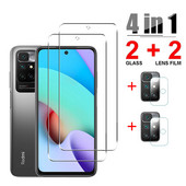 4in1 Tempered Glass για Xiaomi Redmi 10 2022 NFC 10C Global Screen Protector Κάμερα Προστατευτική μεμβράνη φακού για Redmi 10C