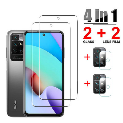 4in1 Tempered Glass για Xiaomi Redmi 10 2022 NFC 10C Global Screen Protector Κάμερα Προστατευτική μεμβράνη φακού για Redmi 10C