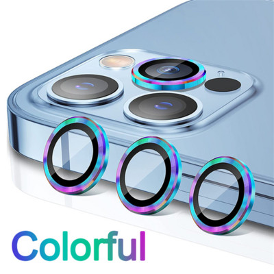 Metal Ring Tempered Glass για iPhone 14 13 11 12 Mini Camera Lens Screen Protection for iPhone 12 13 14 Pro Max Protective Cover