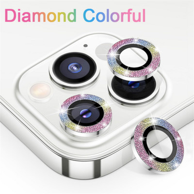 Metal Ring Tempered Glass για iPhone 14 13 11 12 Mini Camera Lens Screen Protection for iPhone 12 13 14 Pro Max Protective Cover