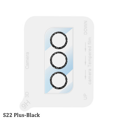 Glitter objektiivi kile Samsung Galaxy S22 Ultra Plus karastatud klaasist kaitseümbris Samsung S22 S22Plus kaamera objektiivi kaitsele