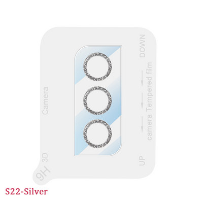 Glitter objektiivi kile Samsung Galaxy S22 Ultra Plus karastatud klaasist kaitseümbris Samsung S22 S22Plus kaamera objektiivi kaitsele