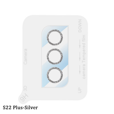 Glitter objektiivi kile Samsung Galaxy S22 Ultra Plus karastatud klaasist kaitseümbris Samsung S22 S22Plus kaamera objektiivi kaitsele