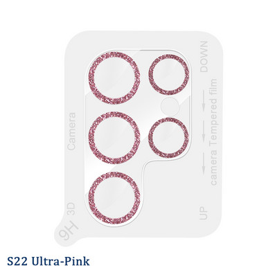 Glitter objektiivi kile Samsung Galaxy S22 Ultra Plus karastatud klaasist kaitseümbris Samsung S22 S22Plus kaamera objektiivi kaitsele