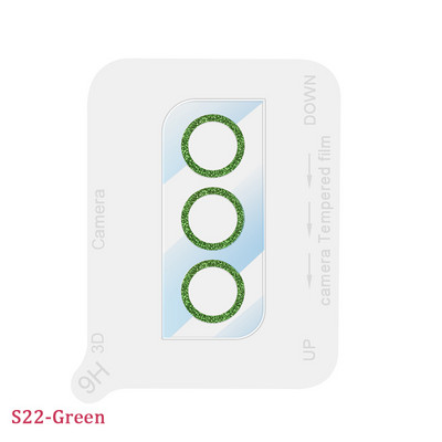 Glitter objektiivi kile Samsung Galaxy S22 Ultra Plus karastatud klaasist kaitseümbris Samsung S22 S22Plus kaamera objektiivi kaitsele