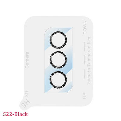 Glitter objektiivi kile Samsung Galaxy S22 Ultra Plus karastatud klaasist kaitseümbris Samsung S22 S22Plus kaamera objektiivi kaitsele