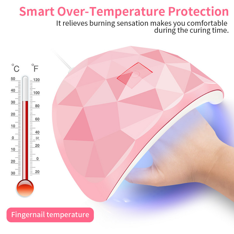 LED lampa za sušenje noktiju za nokte 18 perli UV lampe za sušenje svih gelova za lak USB punjenje Profesionalna oprema za lampu za manikuru za nokte
