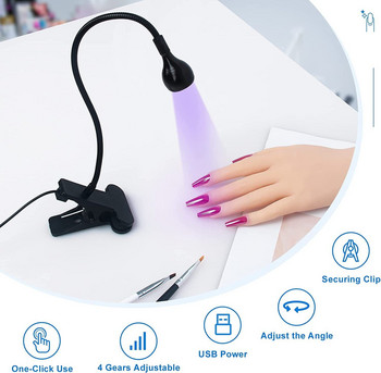 Led Nail Lights Dryer UV Lamp UV Flexible Clip-On Desk Mini USB Gel Curing Manicure Pedicure Salon Εργαλεία