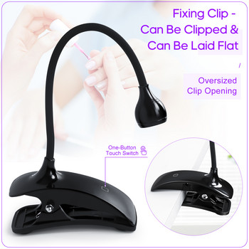 Led Nail Lights Dryer UV Lamp UV Flexible Clip-On Desk Mini USB Gel Curing Manicure Pedicure Salon Εργαλεία