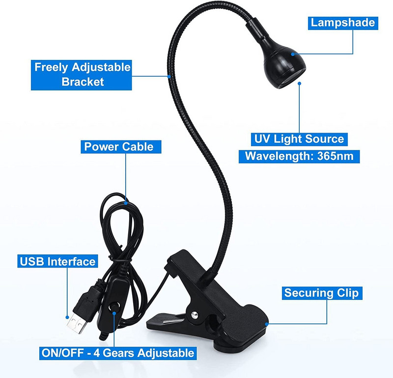 Led svjetiljke za sušenje noktiju UV lampa Ultraljubičasta Fleksibilna stolna kopča Mini USB gel za stvrdnjavanje Alati za manikuru Pedikura