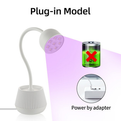 Mini nagų LED lempa 24W nagų džiovintuvas netikrų nagų manikiūro lakas klijai greitai džiūstantis UV šviesos nagų lempa 360° lankstomas stalinės lempos dizainas