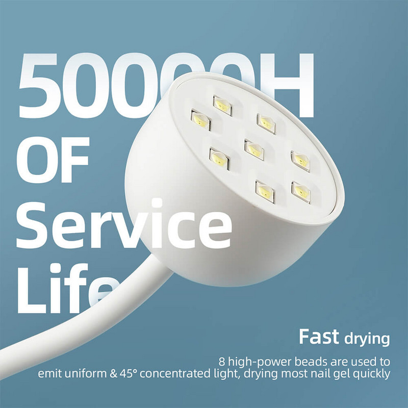 Mini nagų LED lempa 24W nagų džiovintuvas netikrų nagų manikiūro lakas klijai greitai džiūstantis UV šviesos nagų lempa 360° lankstomas stalinės lempos dizainas