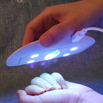 6W Mini Nail Dryer Professional Nail Lamp Λευκό ροζ UV Led Λάμπα με καλώδιο USB Φορητά εργαλεία μανικιούρ για βερνίκια με βάση gel