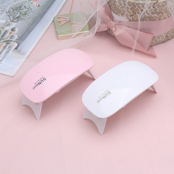 6W Mini Nail Dryer Professional Nail Lamp Λευκό ροζ UV Led Λάμπα με καλώδιο USB Φορητά εργαλεία μανικιούρ για βερνίκια με βάση gel