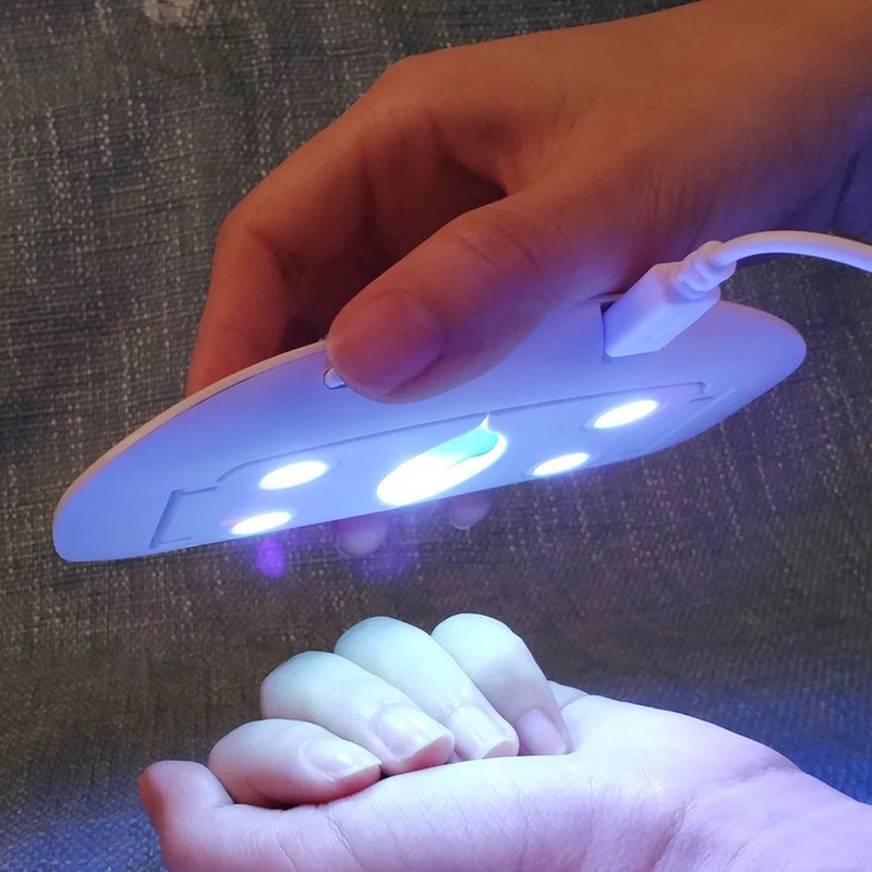 6 W-os mini körömszárító professzionális körömlámpa fehér rózsaszín UV LED lámpa USB kábellel Hordozható manikűr eszközök gél alapú lakkhoz