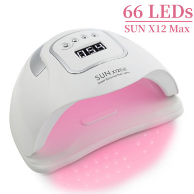 Nagy teljesítményű SUN X12 MAX 66 db Körömlámpa UV Led Minden köröm géllakk szárításához nagy LCD érintőképernyővel Smart Sensor manikűr szalon