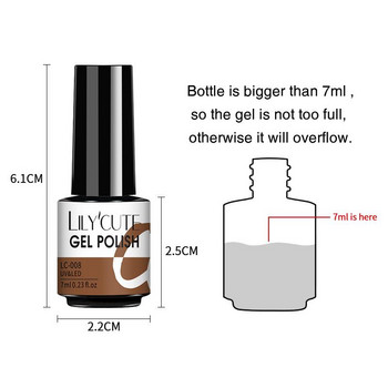 Σετ βερνικιού νυχιών LILYCUTE 10/8Pcs Gel Ημιμόνιμο Glitter Hybrid Varnish Base Top Coat Soak Off UV LED Nails Gel Manicure