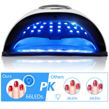 66LED UV LED στεγνωτήριο νυχιών για στέγνωμα νυχιών Gel Polish φορητή σχεδίαση με μεγάλη οθόνη αφής LCD Λάμπα νυχιών Έξυπνος αισθητήρας Οικιακή χρήση
