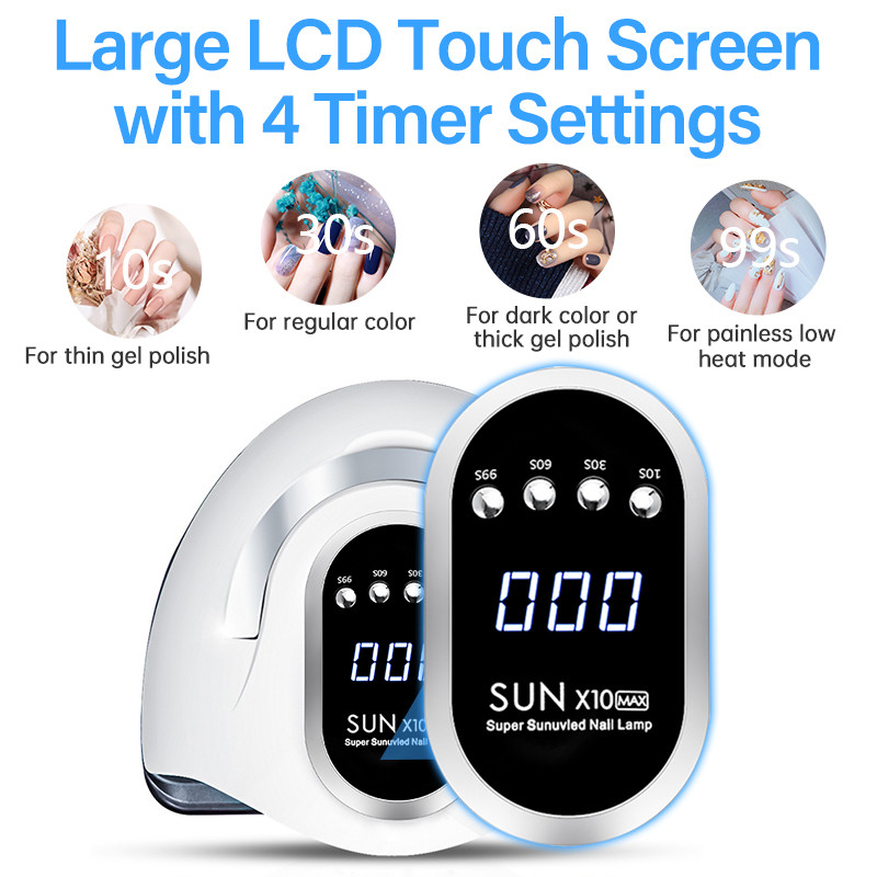 66LED UV LED sušilo za nokte za sušenje gela za nokte Prijenosni dizajn s velikim LCD zaslonom osjetljivim na dodir, pametnim senzorom, lampa za nokte za kućnu upotrebu