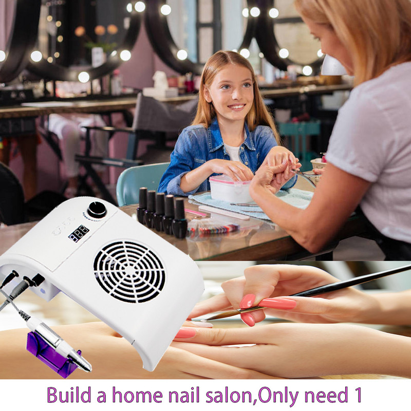 Nagų gręžimo mašina 35000 RPM su UV LED nagų lempos dulkių siurbliu Profesionalus elektrinis nagų dildės keraminių frezavimo pjaustytuvų dovanų rinkinys