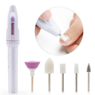 Elektrinis nagų gręžimo rinkinys manikiūrui 5 viename Manikiūro mašina Nagų kirpimo mašinėlė Šlifuoklio priežiūros rinkinys Nagų buferio poliravimo valiklis