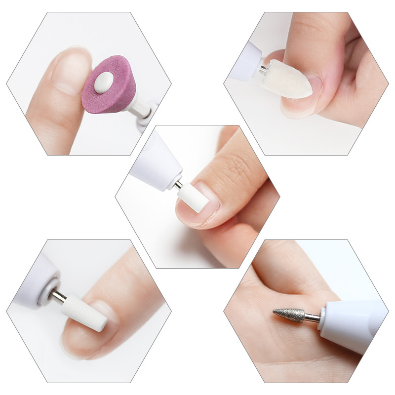 Elektrinis nagų gręžimo rinkinys manikiūrui 5 viename Manikiūro mašina Nagų kirpimo mašinėlė Šlifuoklio priežiūros rinkinys Nagų buferio poliravimo valiklis