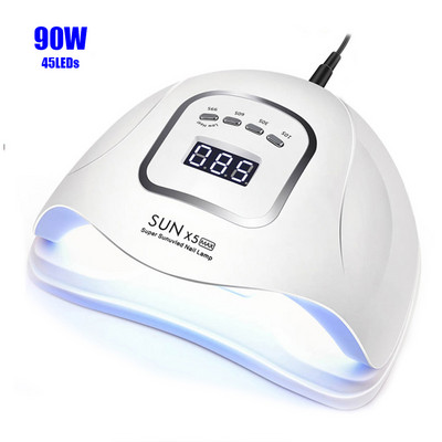 SUNX5 Max 90/72/36W Lampă LED Uscător de unghii 45/36/18 LED Lampă UV de gheață pentru uscare Gel Lac Temporizator Senzor automat Instrumente de manichiură