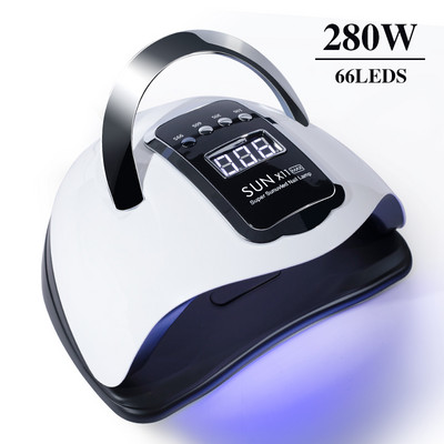 SUN X11 MAX UV LED лампа за нокти за маникюр 280W машина за сушене на гел лак с голям LCD сензорен 66LEDS интелигентна сушилня за нокти