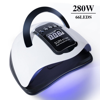 SUN X11 MAX UV LED körömlámpa manikűrhöz 280W géllakk szárítógép nagy LCD Touch 66LEDS intelligens körömszárítóval