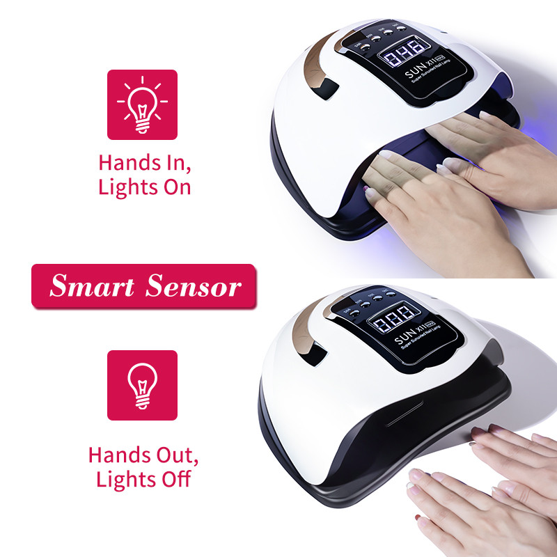 SUN X11 MAX UV LED körömlámpa manikűrhöz 280W géllakk szárítógép nagy LCD Touch 66LEDS intelligens körömszárítóval