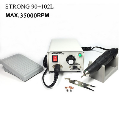 Strong 90 Elektromos vezérlődoboz 65W Erős 102L Mikromotor Kézidarab Strong 210 Elektromos manikűr gép Körömfúró vágó készlet