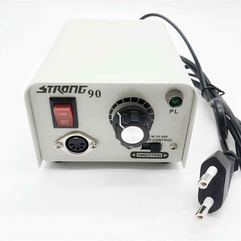 Strong 90 Elektromos vezérlődoboz 65W Erős 102L Mikromotor Kézidarab Strong 210 Elektromos manikűr gép Körömfúró vágó készlet