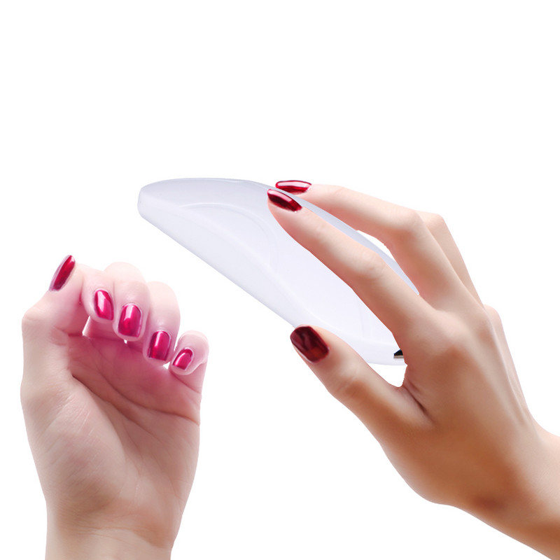 6W balta mini nagų džiovintuvo mašina UV3 LED lempa, nešiojamas USB laidas, skirtas naudoti namuose nagų UV gelio lako džiovintuvo lempa nagų dailės įrankis