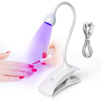 Led Nail Lights džiovintuvas Ultravioletinė UV lempa Mini lanksti, prisegama staliukas USB gelis Kietinamasis manikiūro pedikiūro įrankiai