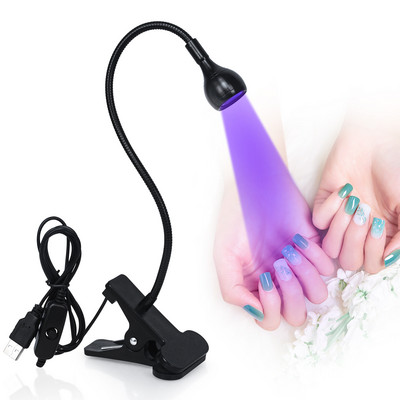 Led Nail Lights Szárító Ultraibolya UV lámpa Mini Rugalmas Clip-On Asztali USB Gél Keményítő manikűr Pedikűr eszközök