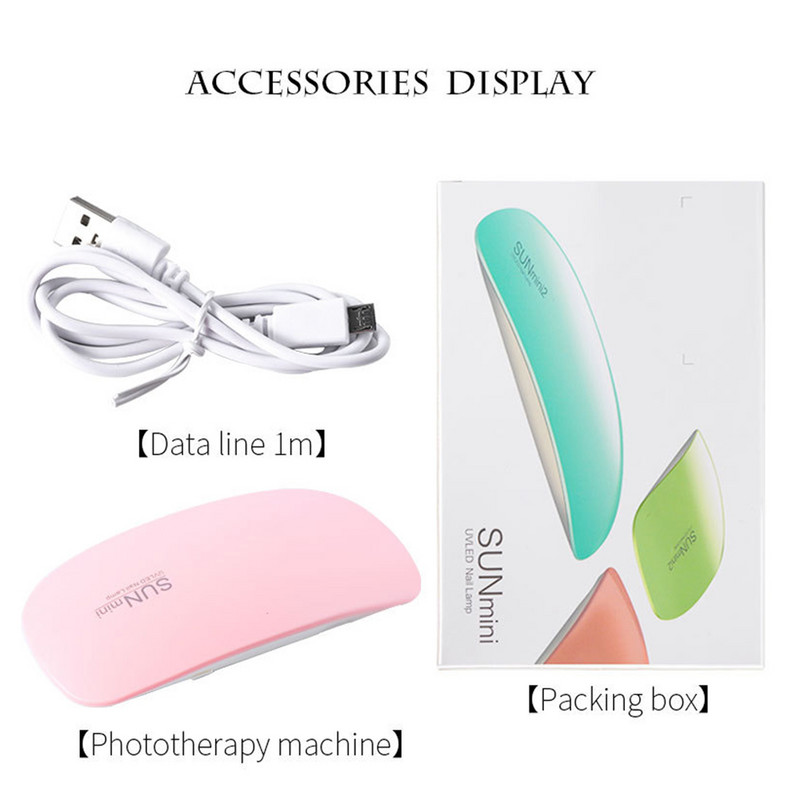 Körömlámpa 6w mini Körömszárító fehér rózsaszín uv LED lámpa Hordozható usb interfész Nagyon kényelmes otthoni használatra
