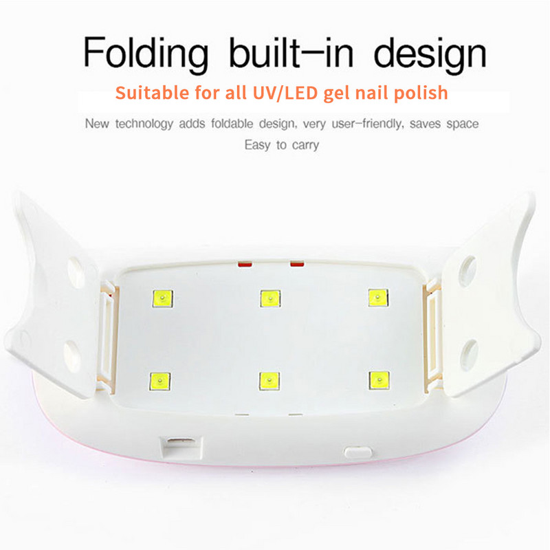 Körömlámpa 6w mini Körömszárító fehér rózsaszín uv LED lámpa Hordozható usb interfész Nagyon kényelmes otthoni használatra