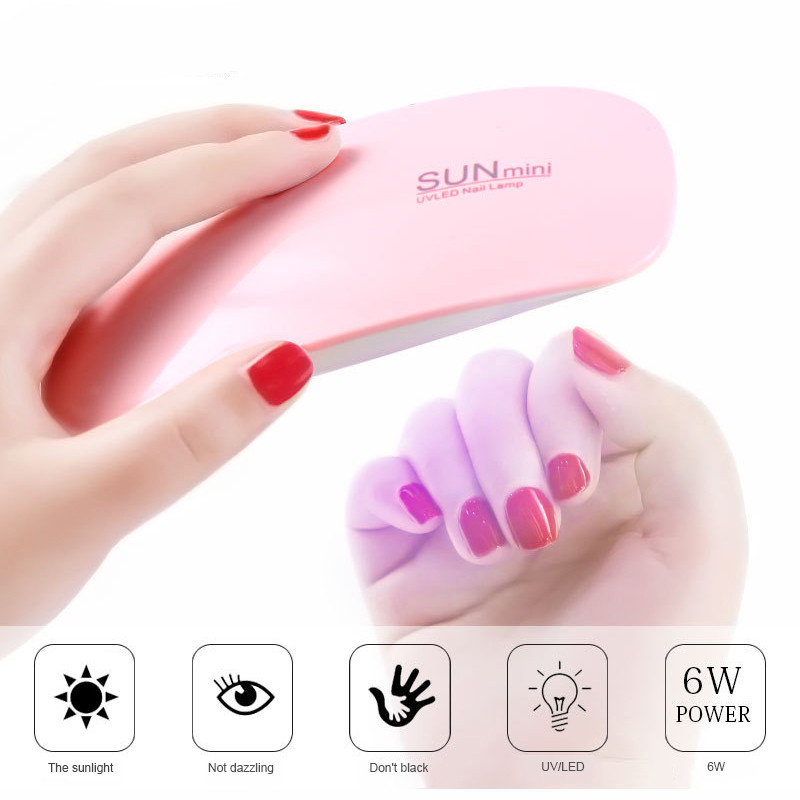 SUN Mini 6W körömszárító gép hordozható 6 LED UV manikűr lámpa otthoni használatra köröm lámpa körömlakk lakk szárításához USB kábellel