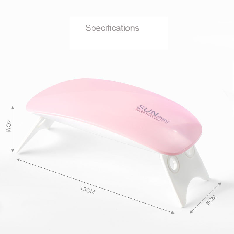 SUN Mini 6W körömszárító gép hordozható 6 LED UV manikűr lámpa otthoni használatra köröm lámpa körömlakk lakk szárításához USB kábellel