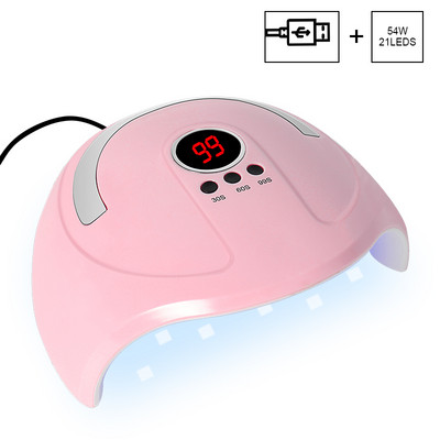 114/90/54 W UV LED lámpás körömszárító automata érzékelővel 57/21 LED UV jéglámpa szárításhoz Gél Lakk időzítő Automatikus manikűr eszközök